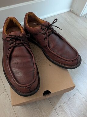 Timberland Moc Toe Oxford 63591 Dark Brown Leather US 9.5 Box PreciseFit Inserts